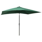 Parasol de jardin avec LED et mât en acier Vert 2x3 m – Image 5