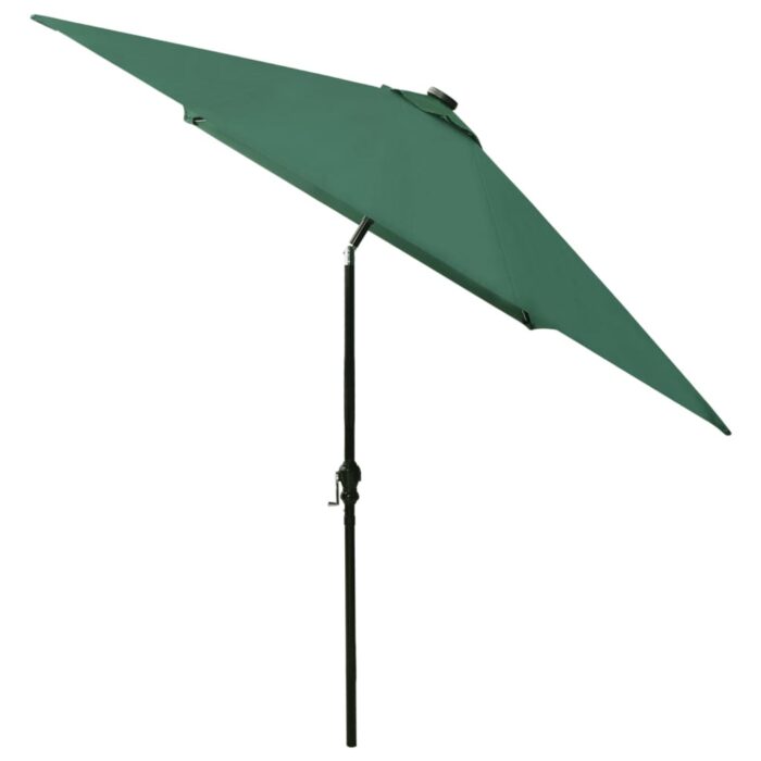 Parasol de jardin avec LED et mât en acier Vert 2x3 m – Image 6