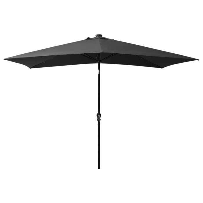 Parasol de jardin avec LED et mât en acier anthracite 2x3 m – Image 4