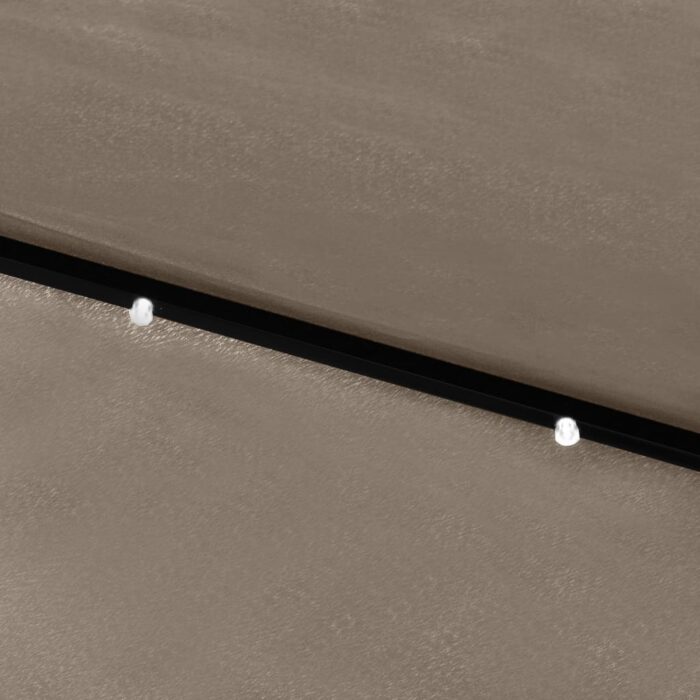 Parasol de jardin avec LED et mât en acier taupe 2x3 m – Image 2