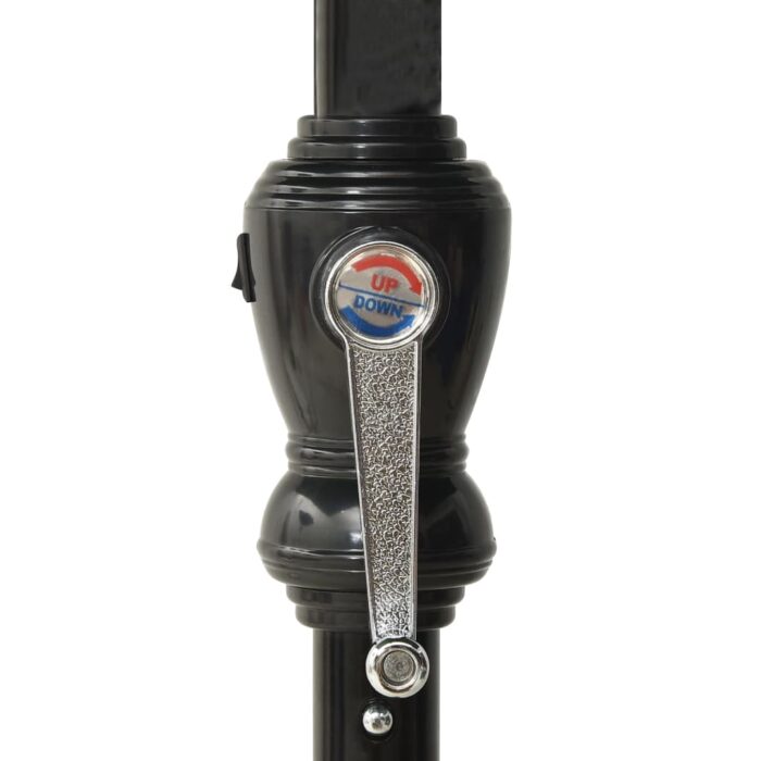 Parasol de jardin avec LED et mât en acier taupe 2x3 m – Image 9