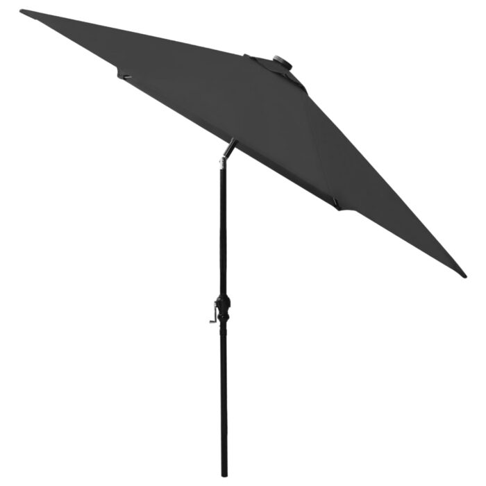Parasol de jardin avec LED et mât en acier noir 2x3 m – Image 6
