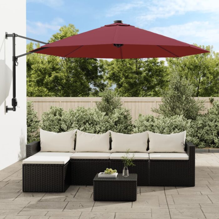 Tissu de remplacement pour parasol déporté Rouge bordeaux 350cm – Image 1