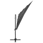 Parasol de jardin à 4 niveaux avec mât en aluminium anthracite – Image 4