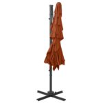 Parasol de jardin à 4 niveaux avec mât en aluminium terre cuite – Image 5