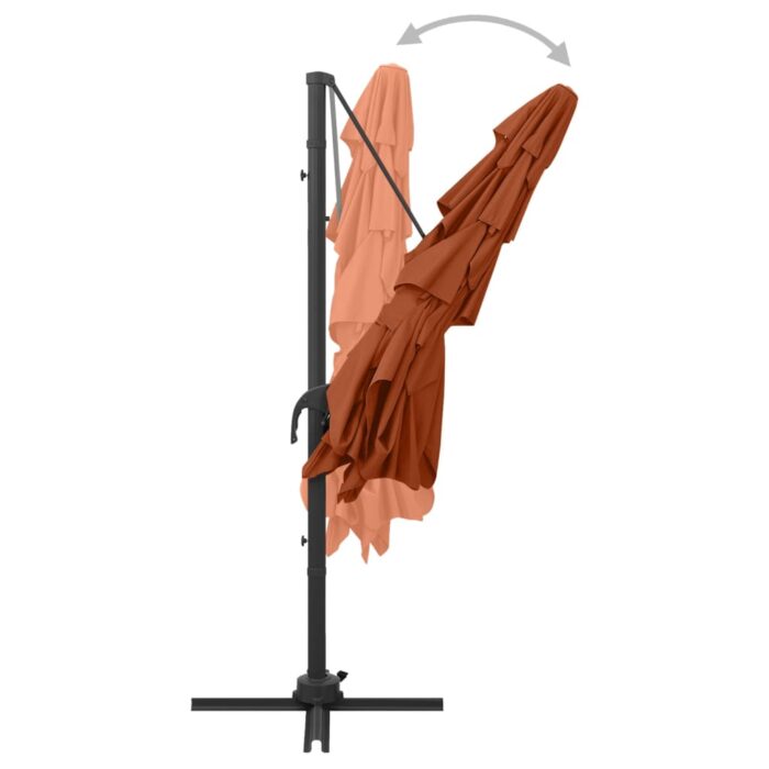 Parasol de jardin à 4 niveaux avec mât en aluminium terre cuite – Image 6