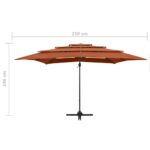 Parasol de jardin à 4 niveaux avec mât en aluminium terre cuite – Image 8