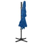 Parasol de jardin à 4 niveaux avec mât en aluminium bleu azuré – Image 5