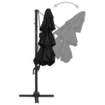 Parasol de jardin à 4 niveaux avec mât en aluminium noir 3x3 m – Image 5