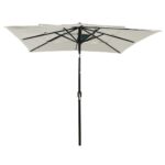 Parasol de jardin à 3 niveaux avec mât en aluminium sable – Image 2