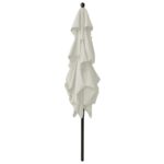 Parasol de jardin à 3 niveaux avec mât en aluminium sable – Image 3