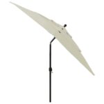 Parasol de jardin à 3 niveaux avec mât en aluminium sable – Image 4