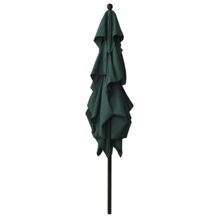 Parasol de jardin à 3 niveaux avec mât en aluminium vert – Image 3