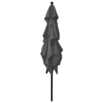 Parasol de jardin à 3 niveaux avec mât en aluminium anthracite – Image 3