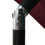 Parasol de jardin à 3 niveaux mât en aluminium rouge bordeaux – Image 5