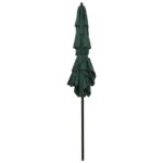 Parasol de jardin à 3 niveaux avec mât en aluminium vert 2x2 m – Image 2