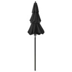 Parasol de jardin à 3 niveaux avec mât en aluminium noir – Image 4