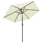 Parasol de jardin à 3 niveaux avec mât en aluminium sable 2,5 m – Image 3