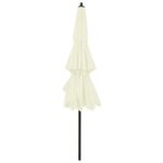 Parasol de jardin à 3 niveaux avec mât en aluminium sable 3 m – Image 4
