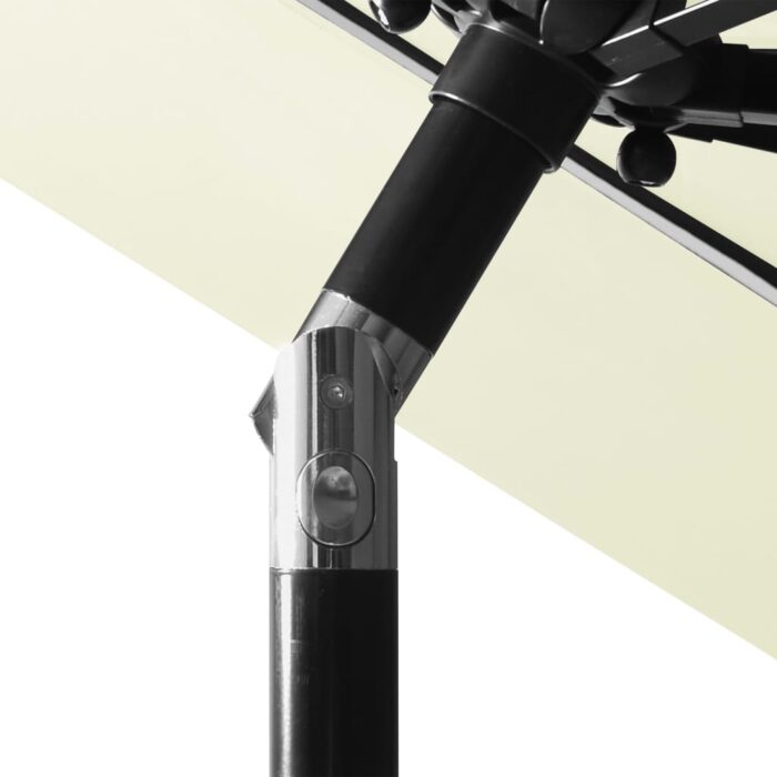Parasol de jardin à 3 niveaux avec mât en aluminium sable 3 m – Image 5