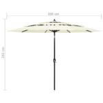 Parasol de jardin à 3 niveaux avec mât en aluminium sable 3 m – Image 7