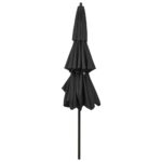 Parasol de jardin à 3 niveaux avec mât en aluminium anthracite – Image 4