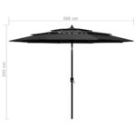 Parasol de jardin à 3 niveaux avec mât en aluminium anthracite – Image 7