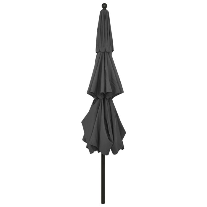 Parasol de jardin à 3 niveaux avec mât en aluminium anthracite – Image 4