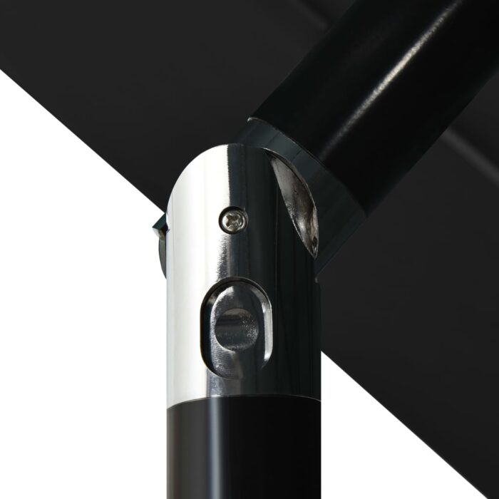 Parasol de jardin à 3 niveaux avec mât en aluminium noir 3,5 m – Image 5