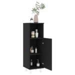 Ensemble de meubles de salle de bain 3 pcs Noir Aggloméré – Image 6