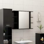 Ensemble de meubles de salle de bain 3 pcs Noir Bois ingénierie – Image 3