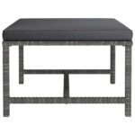 Repose-pied sectionnel avec coussin Gris Résine tressée – Image 2