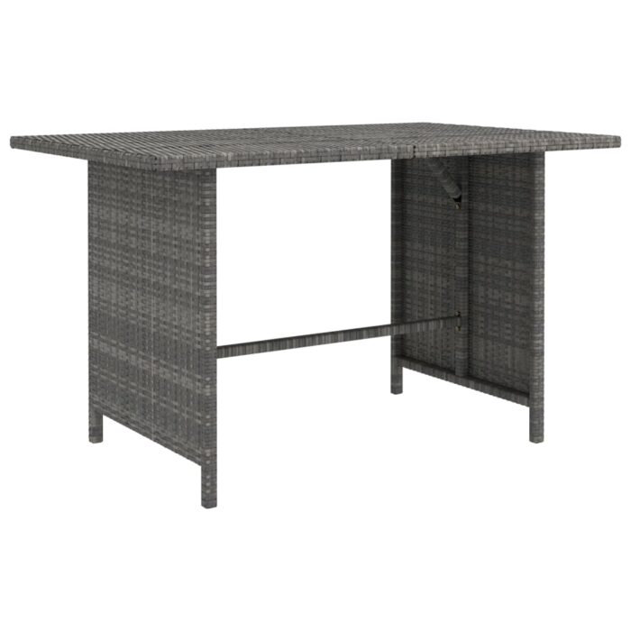 Table à dîner de jardin Gris 110x70x65 cm Résine tressée – Image 1