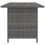 Table à dîner de jardin Gris 110x70x65 cm Résine tressée – Image 2