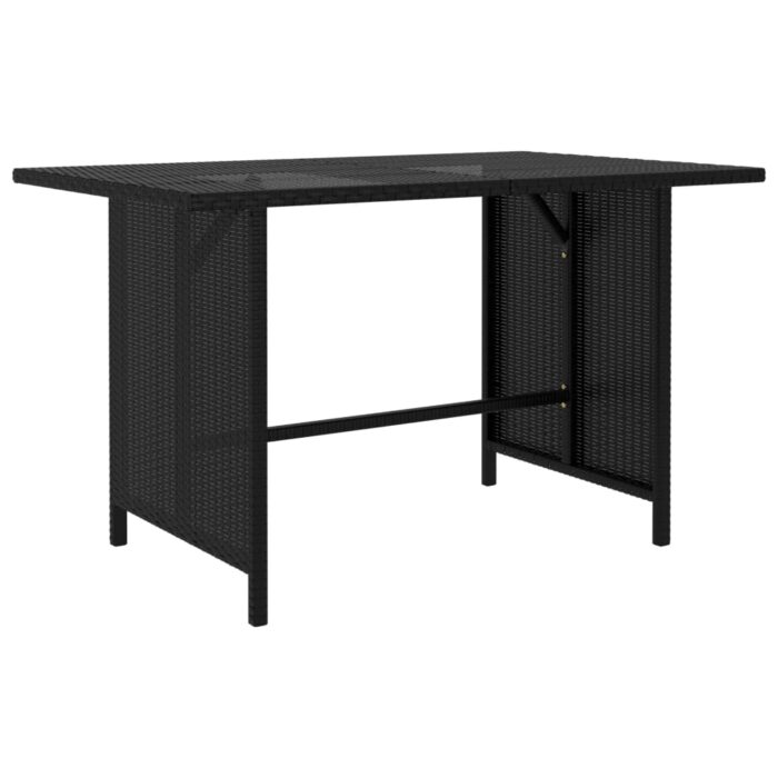 Table à manger de jardin Noir 110x70x65 cm Résine tressée – Image 1