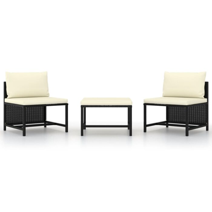 VXL8720286166833_a_en_hd_1.jpg Canapés de jardin 3 pcs avec coussins Noir Résine tressée – Image 1