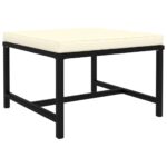 Canapés de jardin 3 pcs avec coussins Noir Résine tressée – Image 3