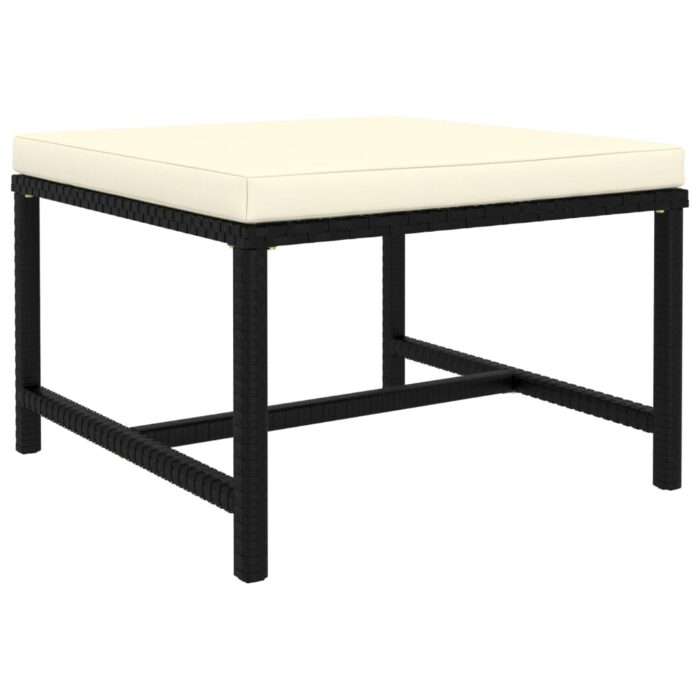 Canapés de jardin 3 pcs avec coussins Noir Résine tressée – Image 3