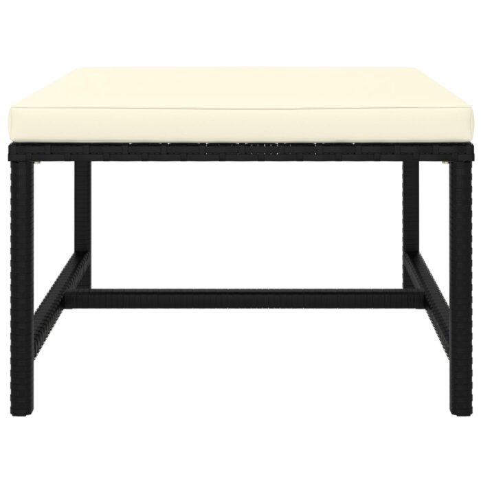 Canapés de jardin 3 pcs avec coussins Noir Résine tressée – Image 4