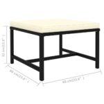 Canapés de jardin 3 pcs avec coussins Noir Résine tressée – Image 6
