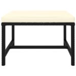 Canapés de jardin 4 pcs avec coussins Noir Résine tressée – Image 6