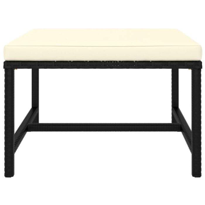 Canapés de jardin 4 pcs avec coussins Noir Résine tressée – Image 6