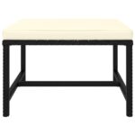 Canapés de jardin 4 pcs avec coussins Noir Résine tressée – Image 4