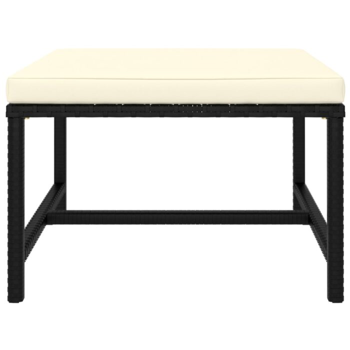 Canapés de jardin 4 pcs avec coussins Noir Résine tressée – Image 4