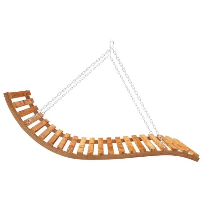 Lit balançoire Bois courbé avec finition en teck 115x147x46 cm – Image 2