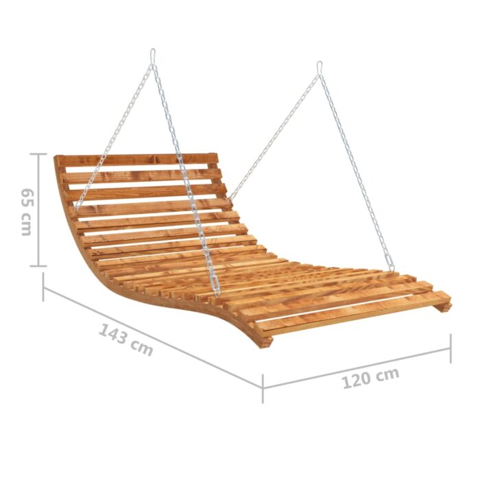 Lit balançoire Bois courbé avec finition en teck 115x147x46 cm – Image 3