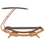 Lit repos et auvent 100x190x134cm Bois courbé massif Anthracite – Image 2
