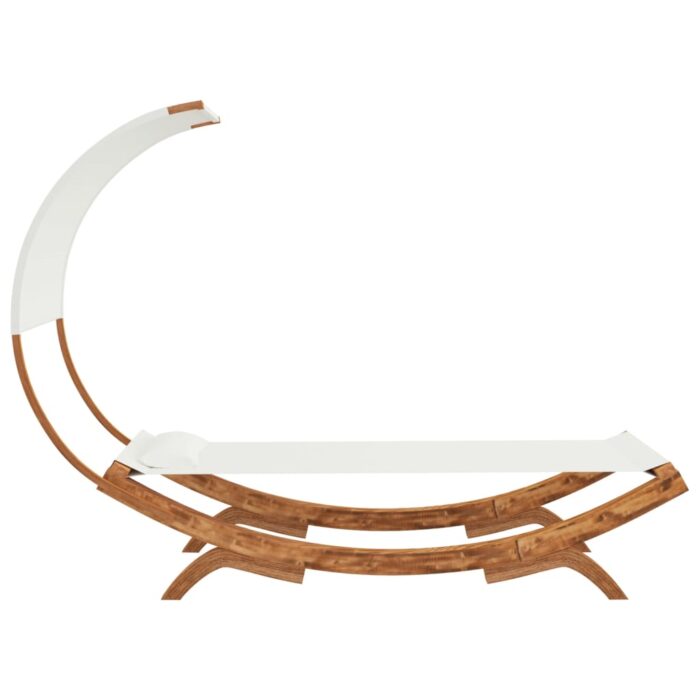 Lit repos avec auvent 100x200x126 cm Bois courbé massif Crème – Image 2