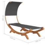 Lit repos et auvent 100x200x126 cm Bois courbé Anthracite – Image 4