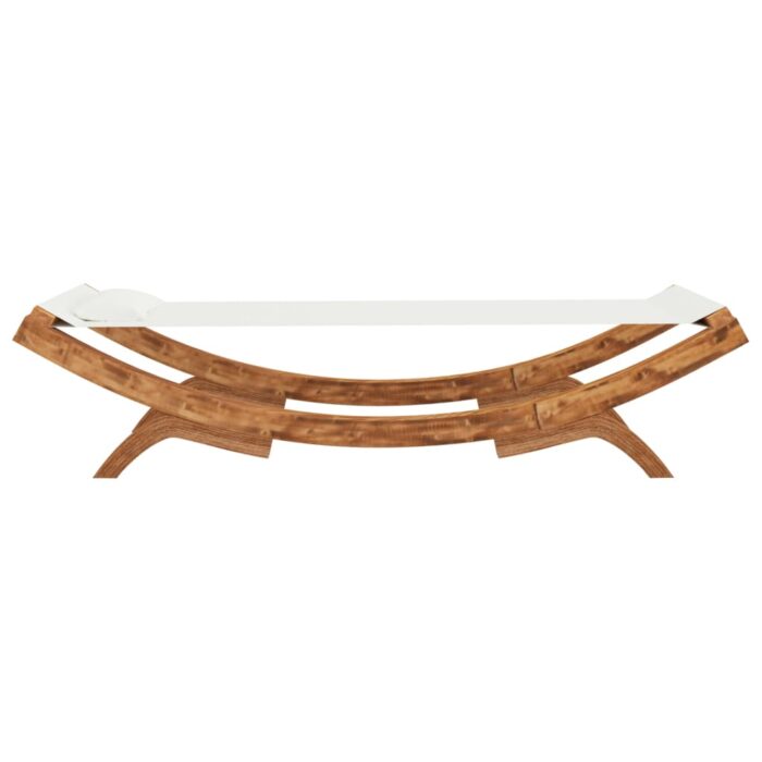 Lit de repos extérieur 100x188,5x44 cm Bois courbé massif Crème – Image 2